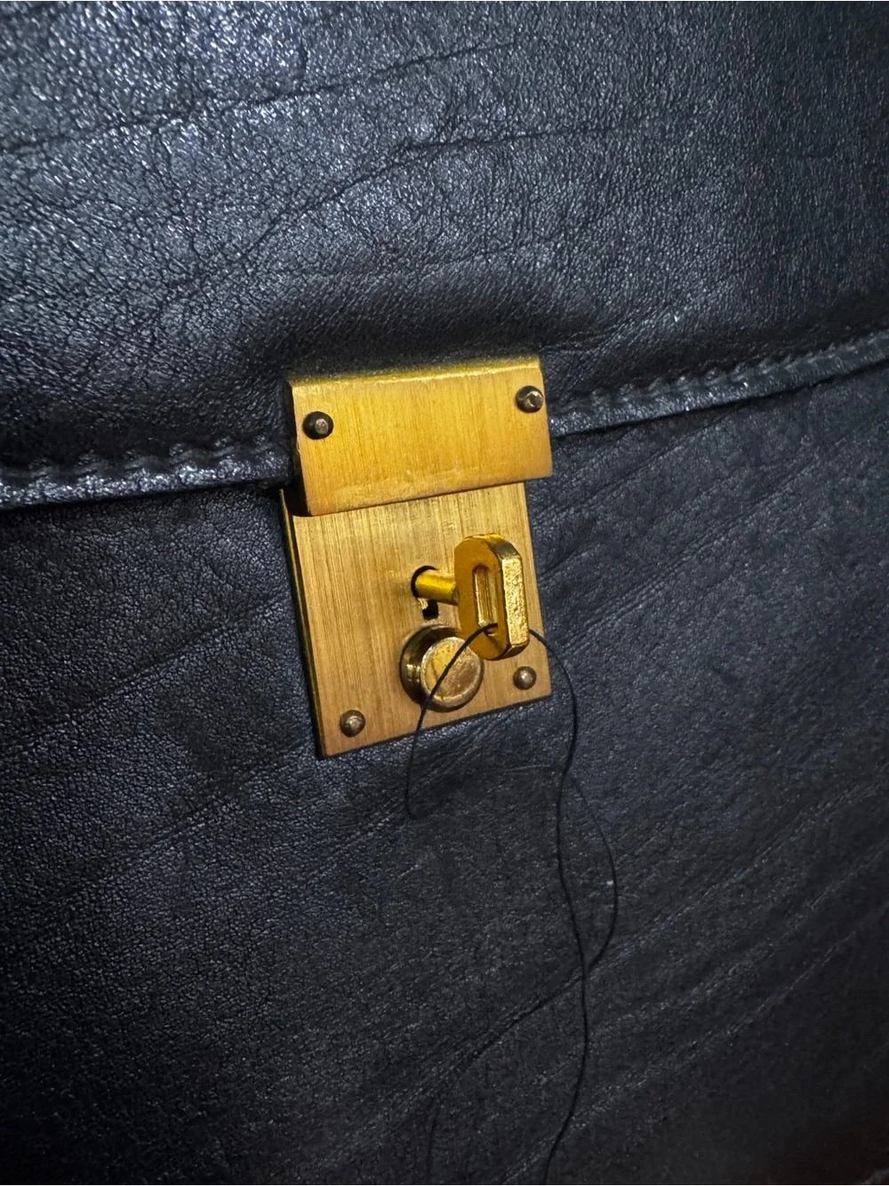 Gazzarrini Firenze Black Leather Men’s Document Folio Gold Lock have the key
